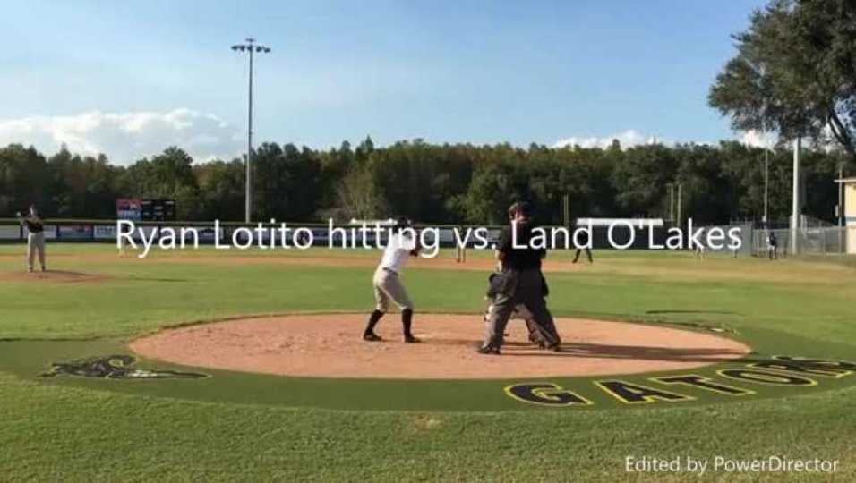 Ryan Lotito batting vs. Land O'Lakes
