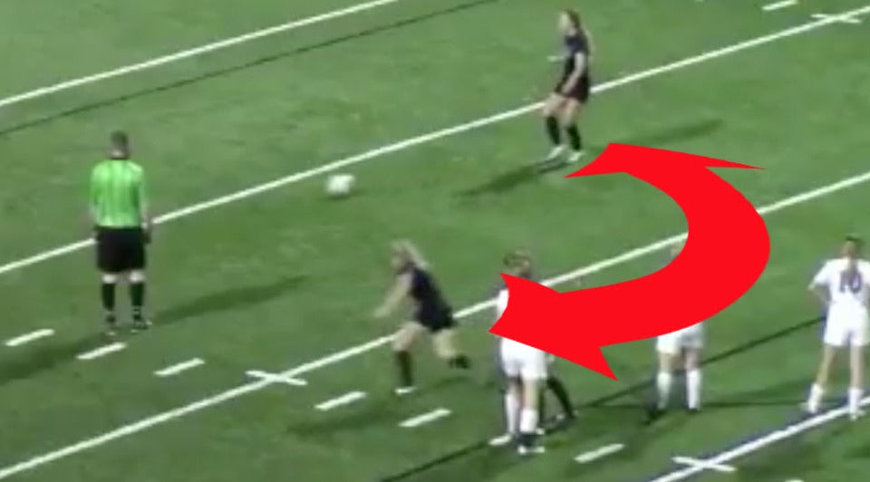 Pair of Division I soccer commits play with goalie for score