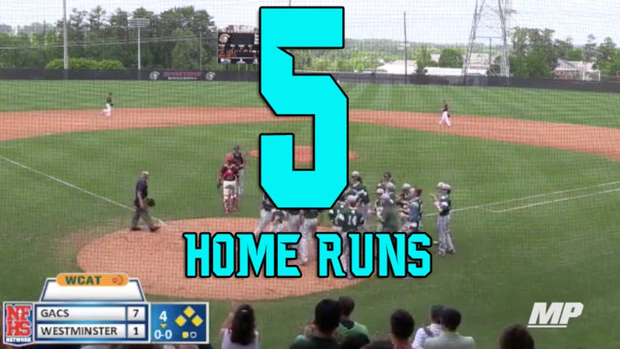 In just eight total plate appearances, Parks Harber of Westminster (GA) belted five home runs in the GHSA State Championships. In the double-header, Harber tallied five home runs, 8 RBIs, and scored five runs.