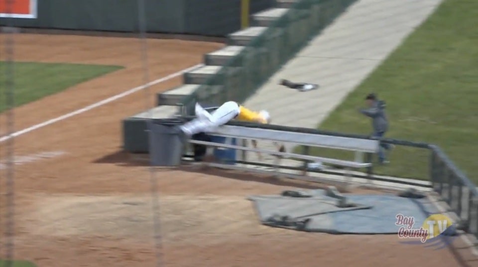 Outfielder goes up and over the stands for POTY candidate