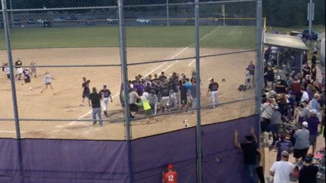 So you're saying there's a chance? Matthew Campbell puts the crowd into a frenzy after a walk-off two-run home run in the bottom of the eighth inning sent his Pleasant Hill Roosters (MO) to the Final 4 of the MSHSAA Class 4 State Championships.