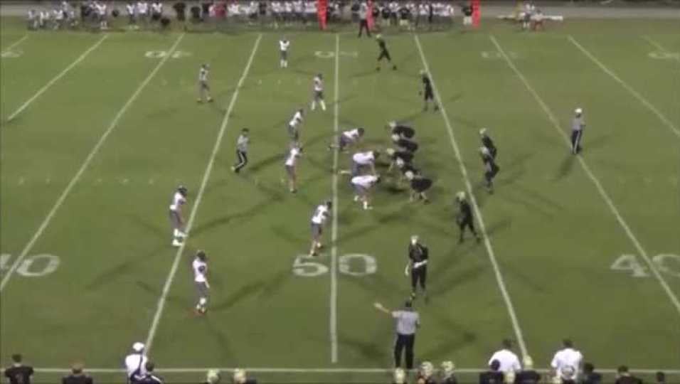 Matt Tinsley with a sack on fourth down.