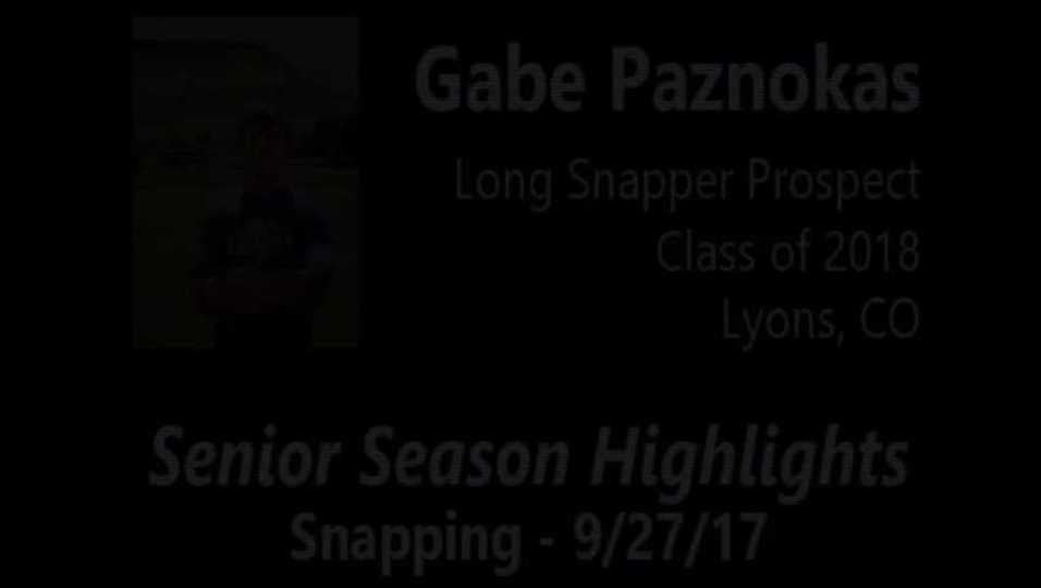 Gabe Paznokas - Snapping - 092717