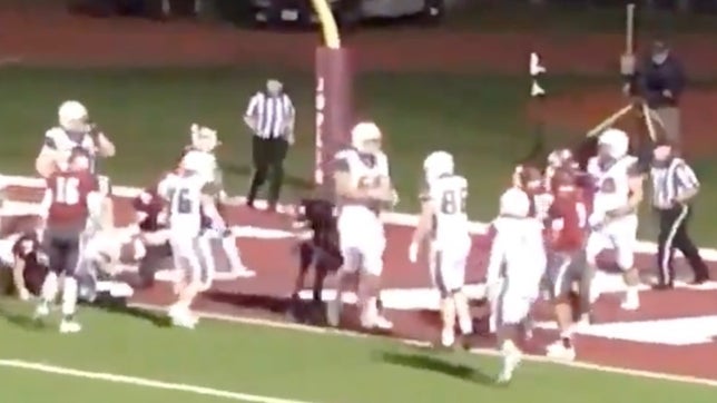 TJ Kennedy of Lee's Summit (MO) is 6-foot-6 and 340-pounds. Perhaps influenced by William "Refrigerator" Perry, Kennedy lines up in the backfield and takes it into the end zone.