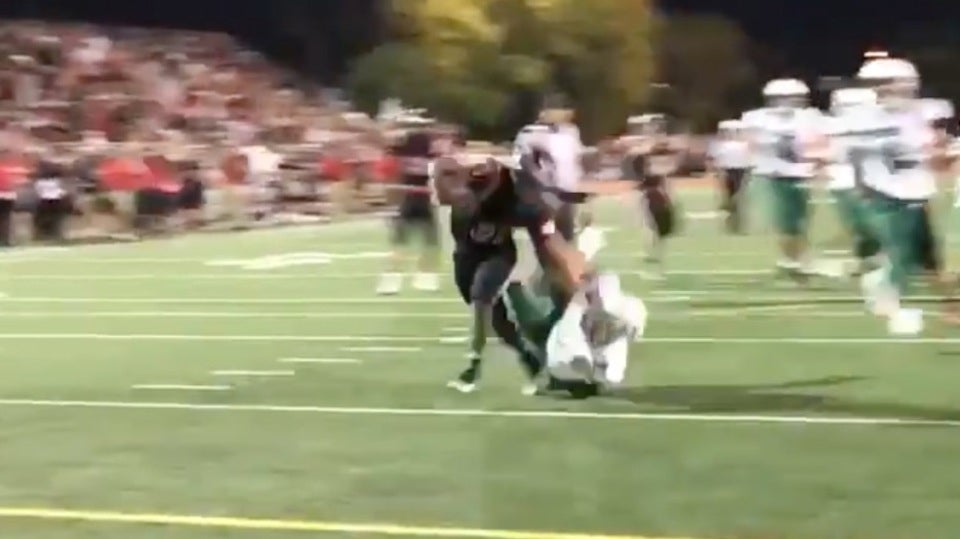 The power of this stiff arm is unmatched