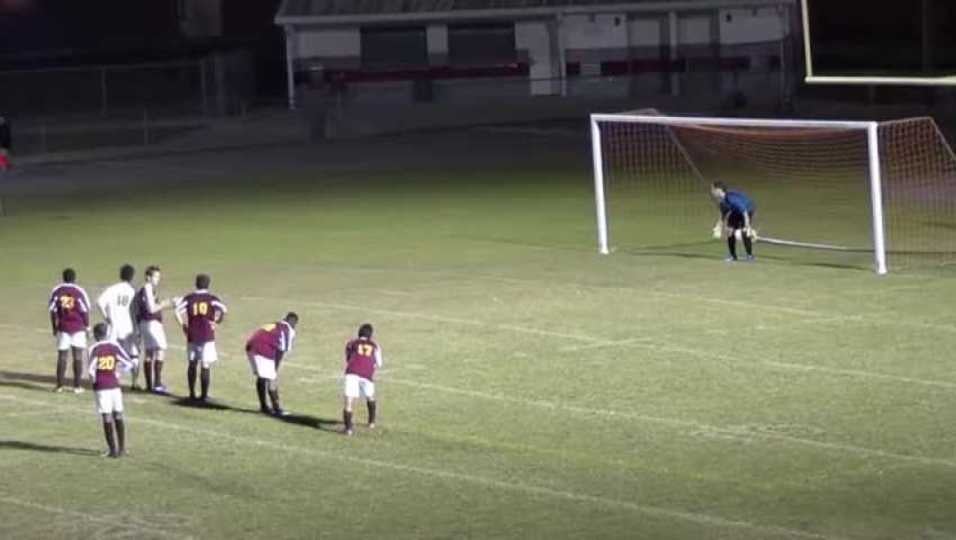 PK save by Aaron Hall