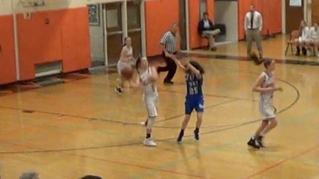 Can somebody please offer Julia Bentrewicz of Hicksville (NY) a baseball contract to pitch. Here, Bentrewicz shows off the arm with the almost full-court heave, baseball throw and it somehow goes in for three.