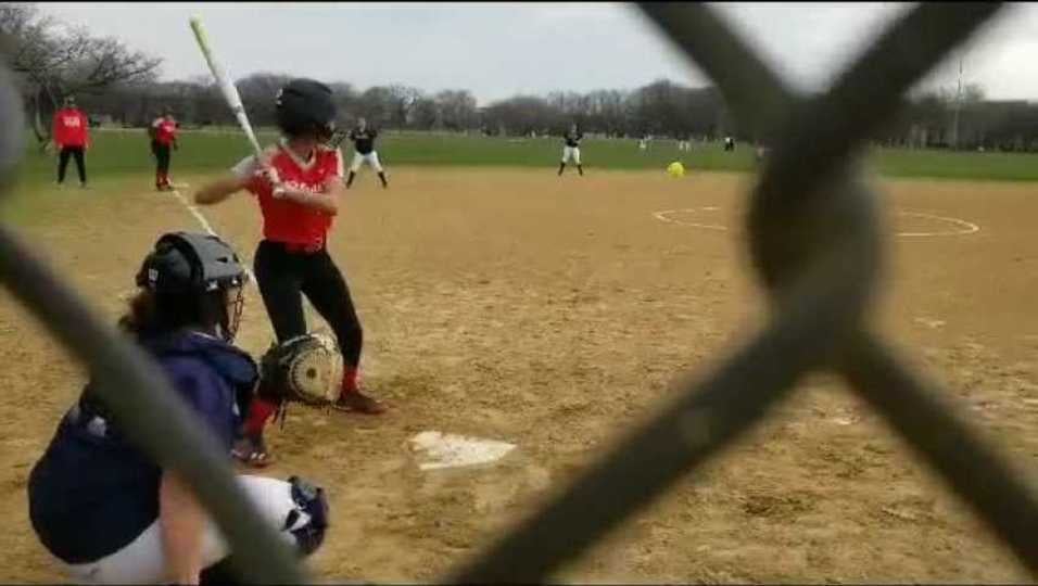Sofia hits Triple with bases loaded 042318