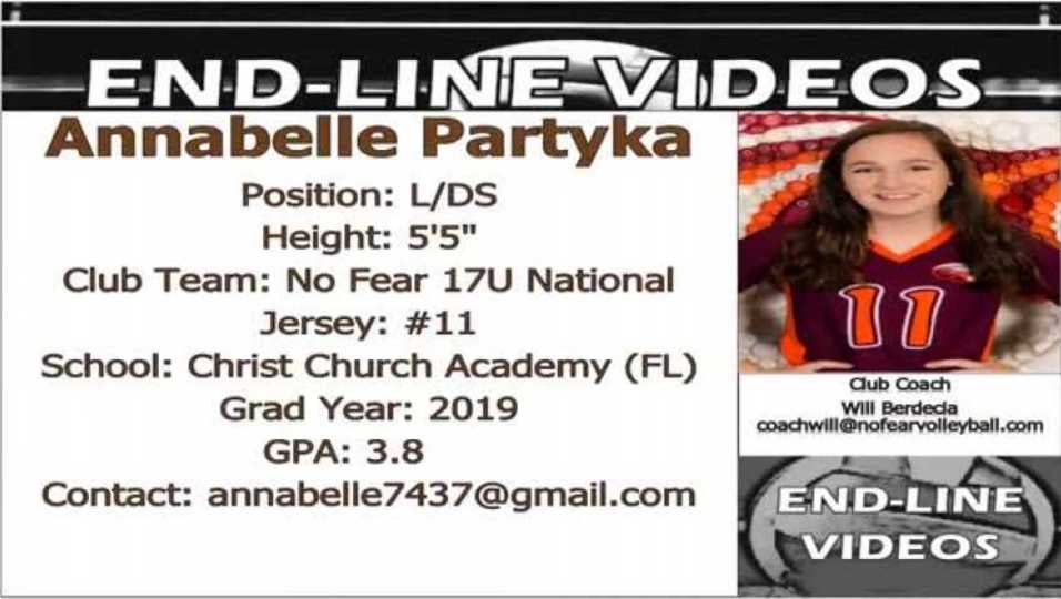 Annabelle Partyka 2017 L DS No Fear 17N #11 Highlight Video