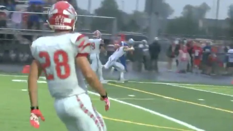 That is one way to catch the ball