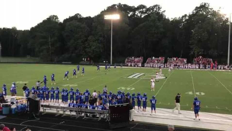 Wes Pahl kicking off and automatic touchback