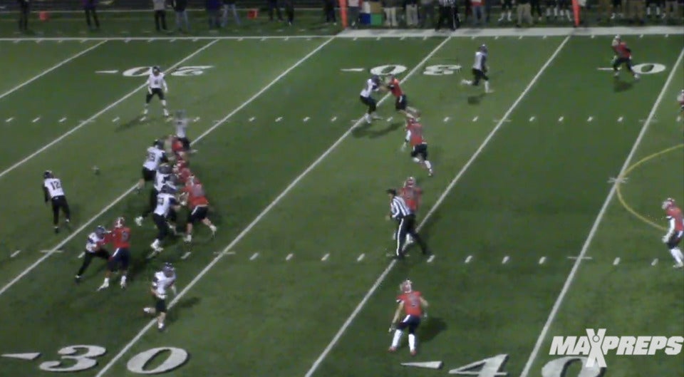 Grand Island's Broc Douglass taking the trick play to the house