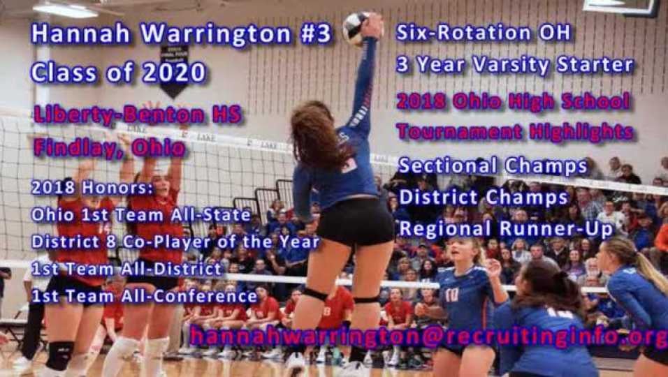 Hannah Warrington #3 (OH), 2018 Volleyball Tournament Highlights