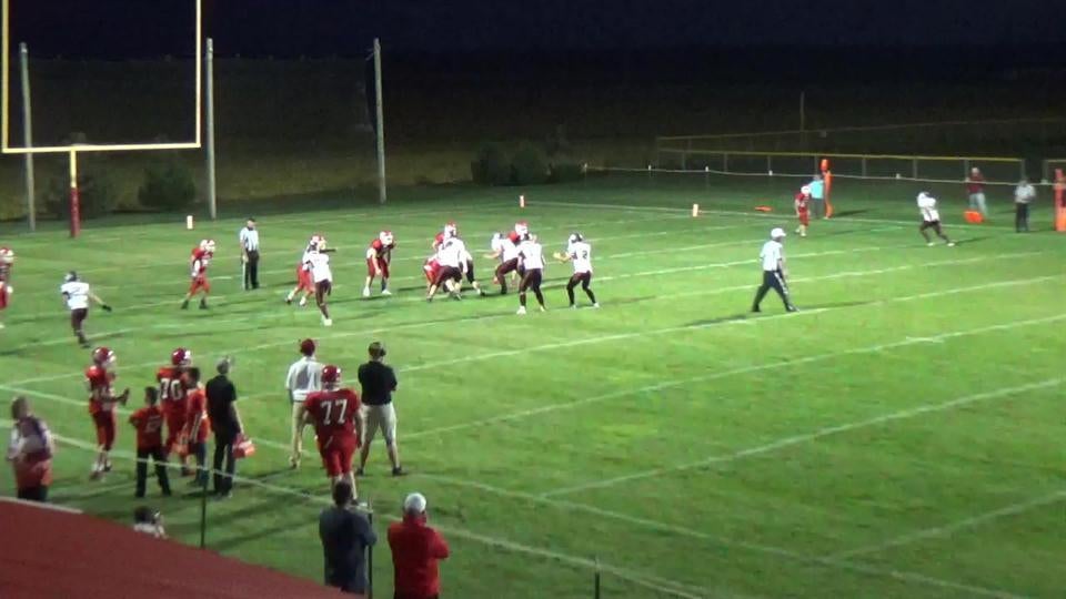 Rice Recovers Fumble for TD v Mayville