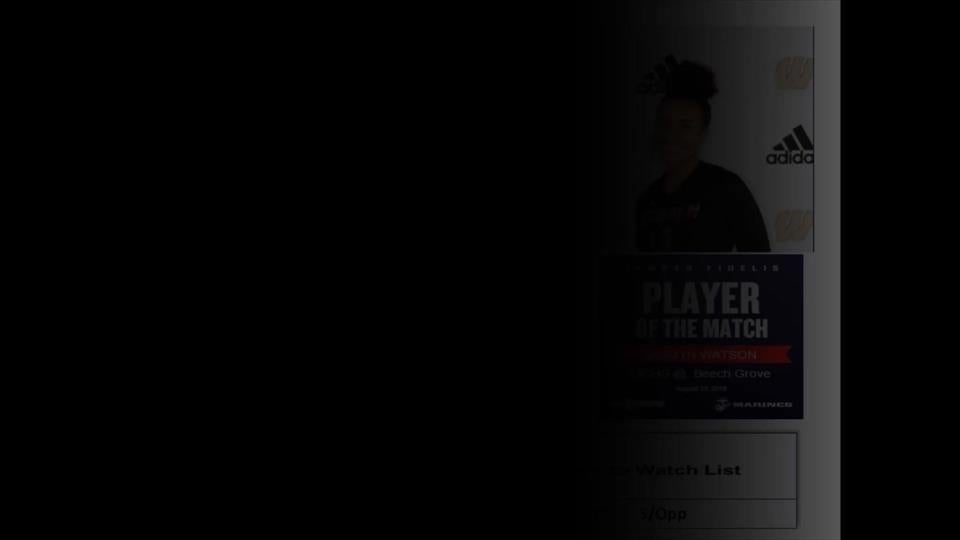 (26-Sep-2019) WCHS vs Ben Davis - Varsity Volleyball #12 Jasmyn Watson Highlights - Video 1 of 2