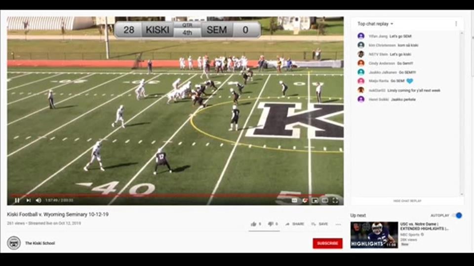 Ari Lonstein QB Wyoming Seminary v. Kiski School 10-12-19