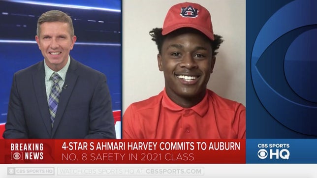 Florida State University High's (FL) 4-star safety Ahmari Harvey joined CBS HQ for his live announcement and he chose Auburn over Florida State and Texas A&M.