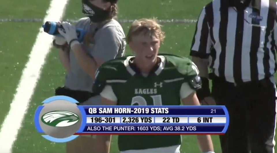 4-star Sam Horn throws for nearly 400 yards and 3 TD's in season opener