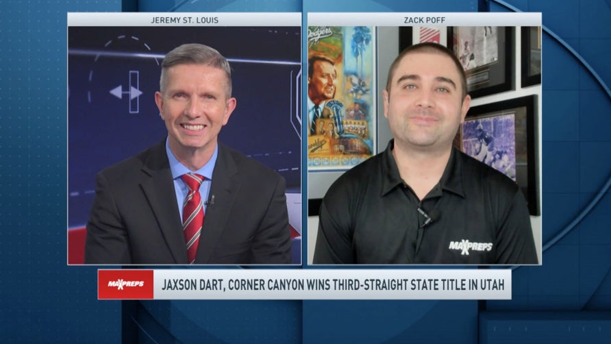 Zack Poff joins Jeremy St. Louis on CBS HQ to break down No. 8 Corner Canyon's (UT) 40th consecutive win and third straight state title. Jaxson Dart added five more touchdowns to his name giving him 79 (67 passing, 12 rushing) on the year.