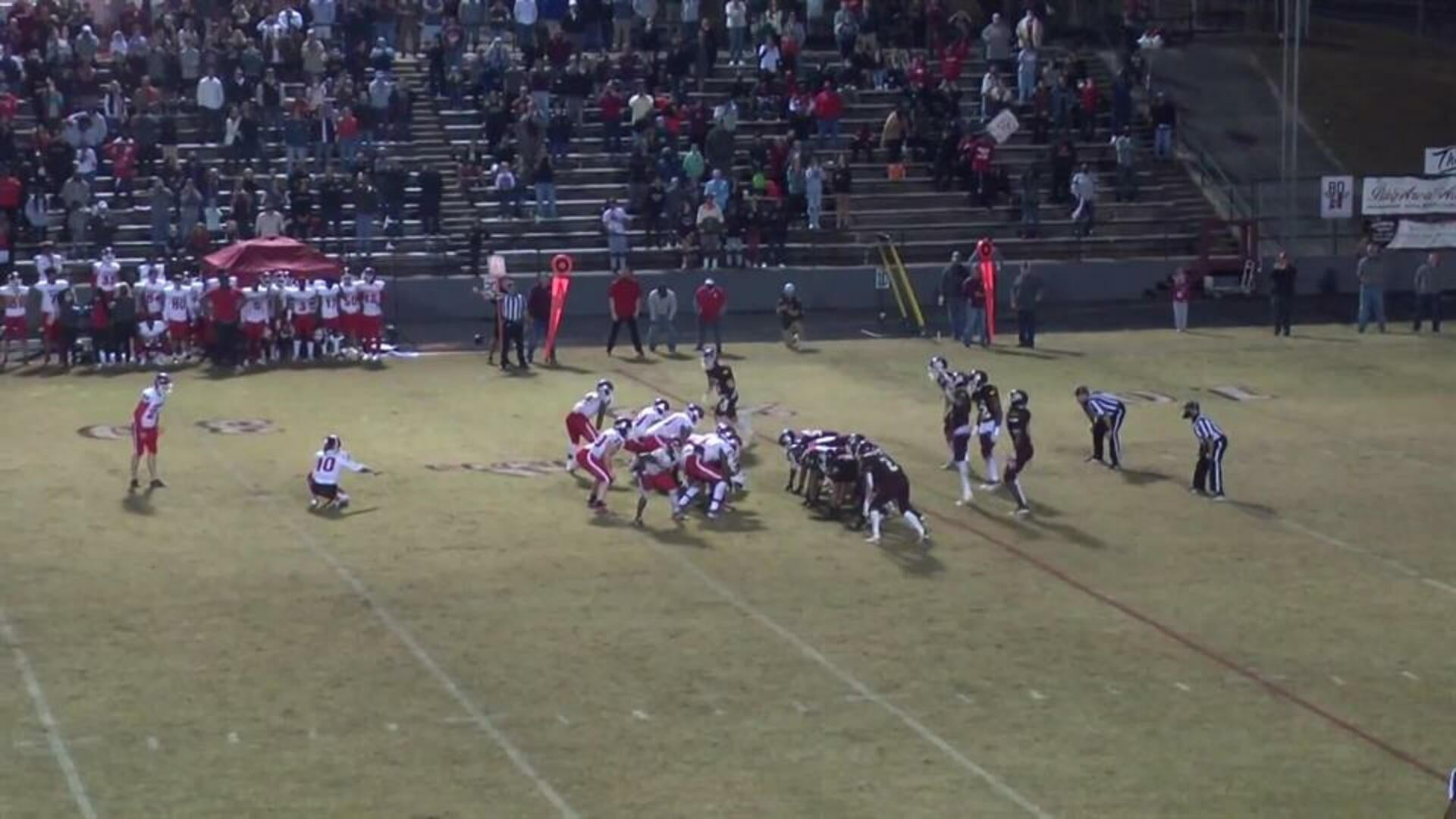 BOUNCES OFF CROSSBAR: 40-yard field goal to advance to state championship by Jack Howes
