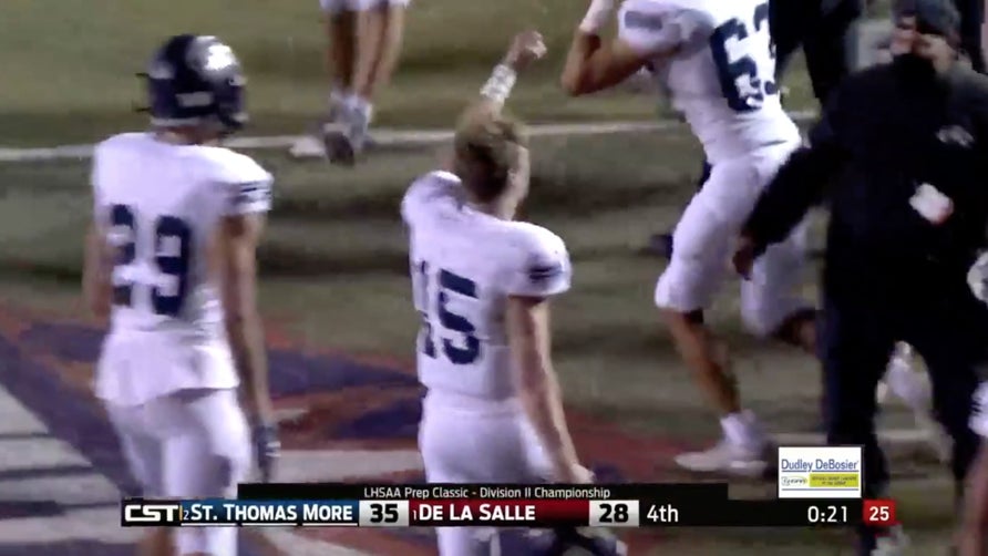 Highlights of No. 36 St. Thomas More's 35-28 win over De La Salle in the Louisiana Division II state championship. 2022 LSU commit Walker Howard threw for 381 yards and four touchdowns while 2021 LSU signee Jack Bech hauled in 10 receptions for 232 yards and two scores.