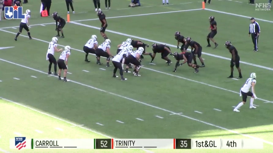 Highlights of No. 25 Southlake Carroll's 59-35 win over No. 26 Euless Trinity in the Texas 6A Division 1 quarterfinals. Five-star quarterback Quinn Ewers completed 35 of 39 passes for 450 yards and six touchdowns. Minnesota signee hauled in 17 receptions for 261 yards and four scores while Owen Allen rushed for 161 yards and two touchdowns.