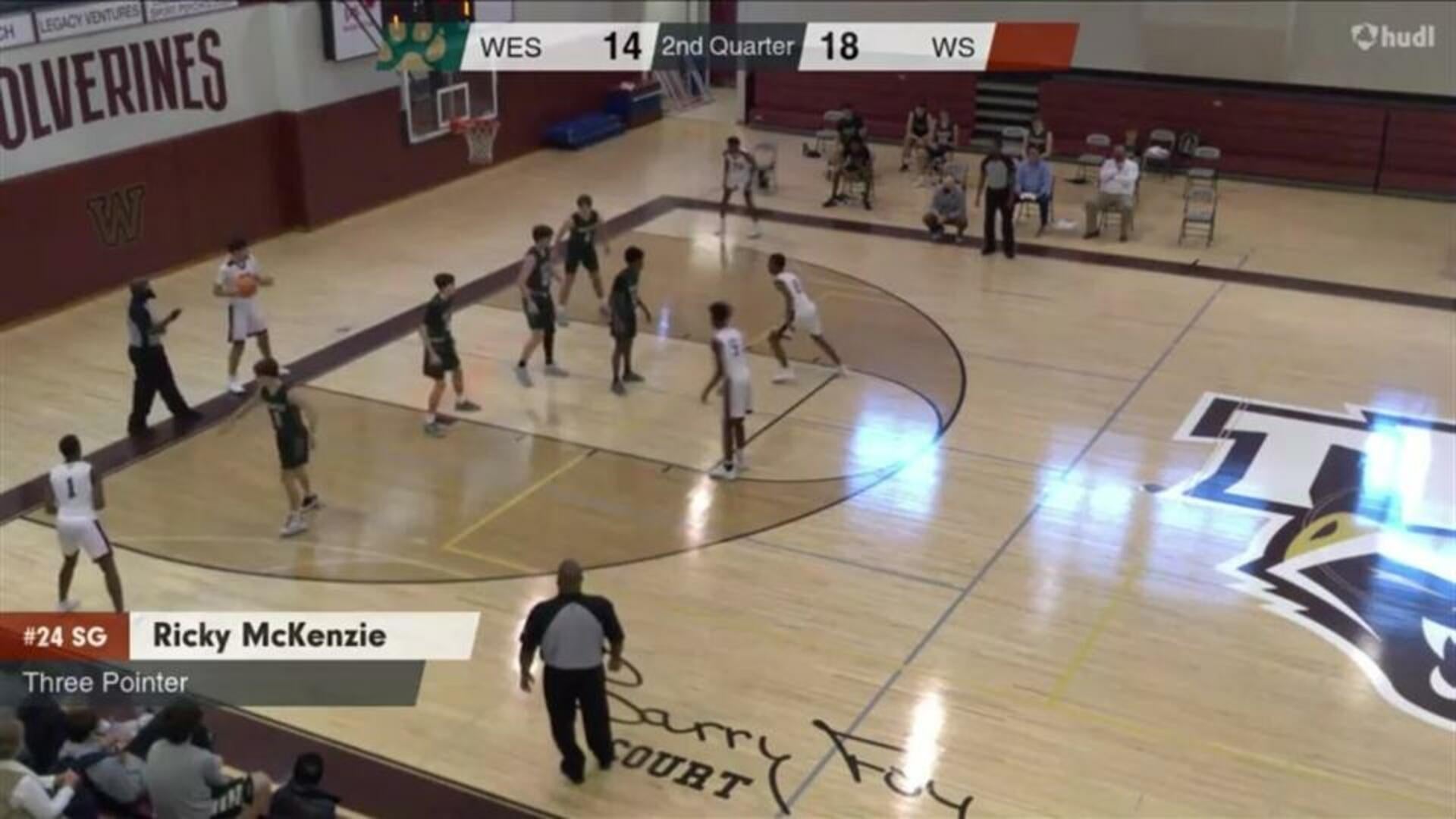 Ricky Mckenzie Highlights 2 Three Pointers vs Wesleyan