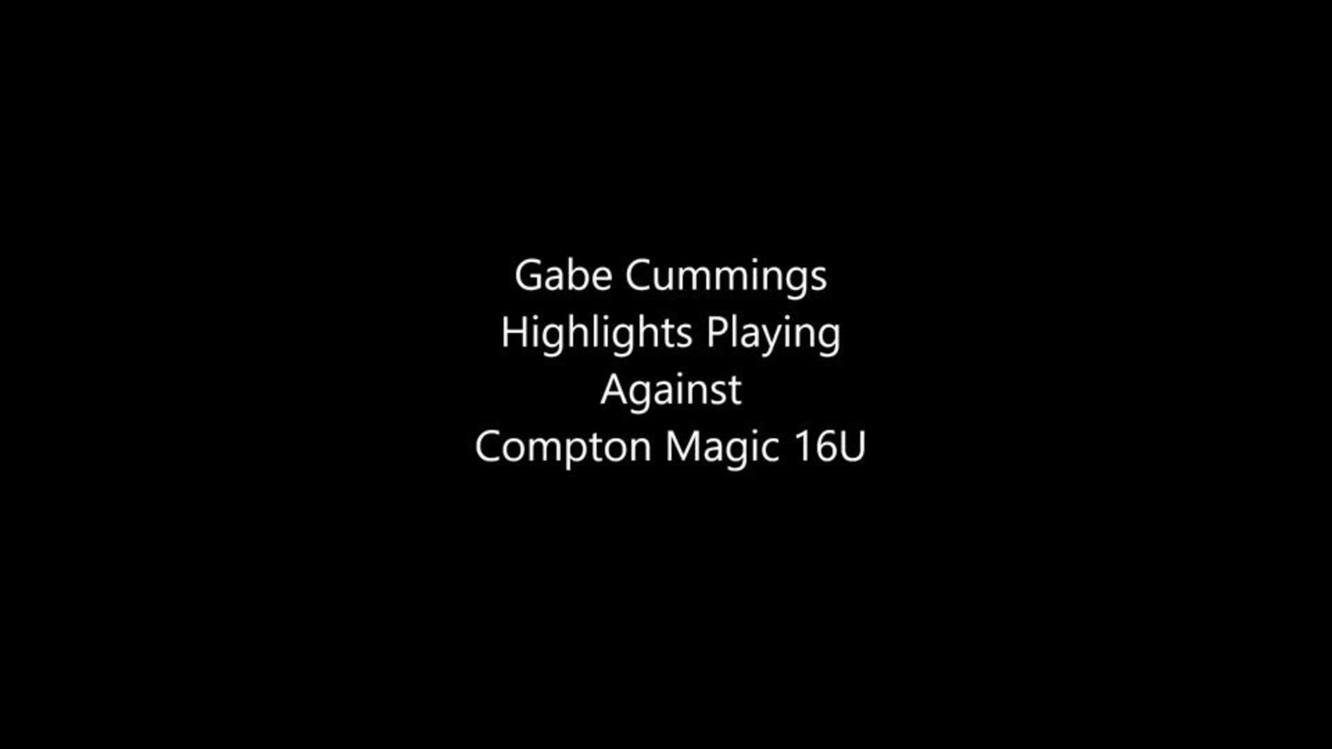 Gabe Cummings of Los Angeles Elite 16U plays Compton Magic 16U with Mikey Williams