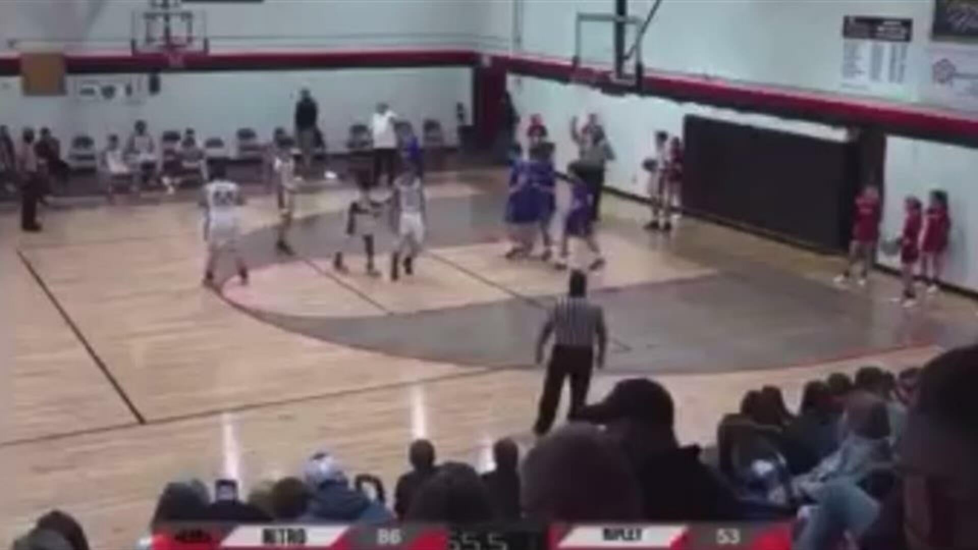 Ryan Smith #33 From Nitro High School Drain Three Against Ripley High School's Varsity Men's Basketball