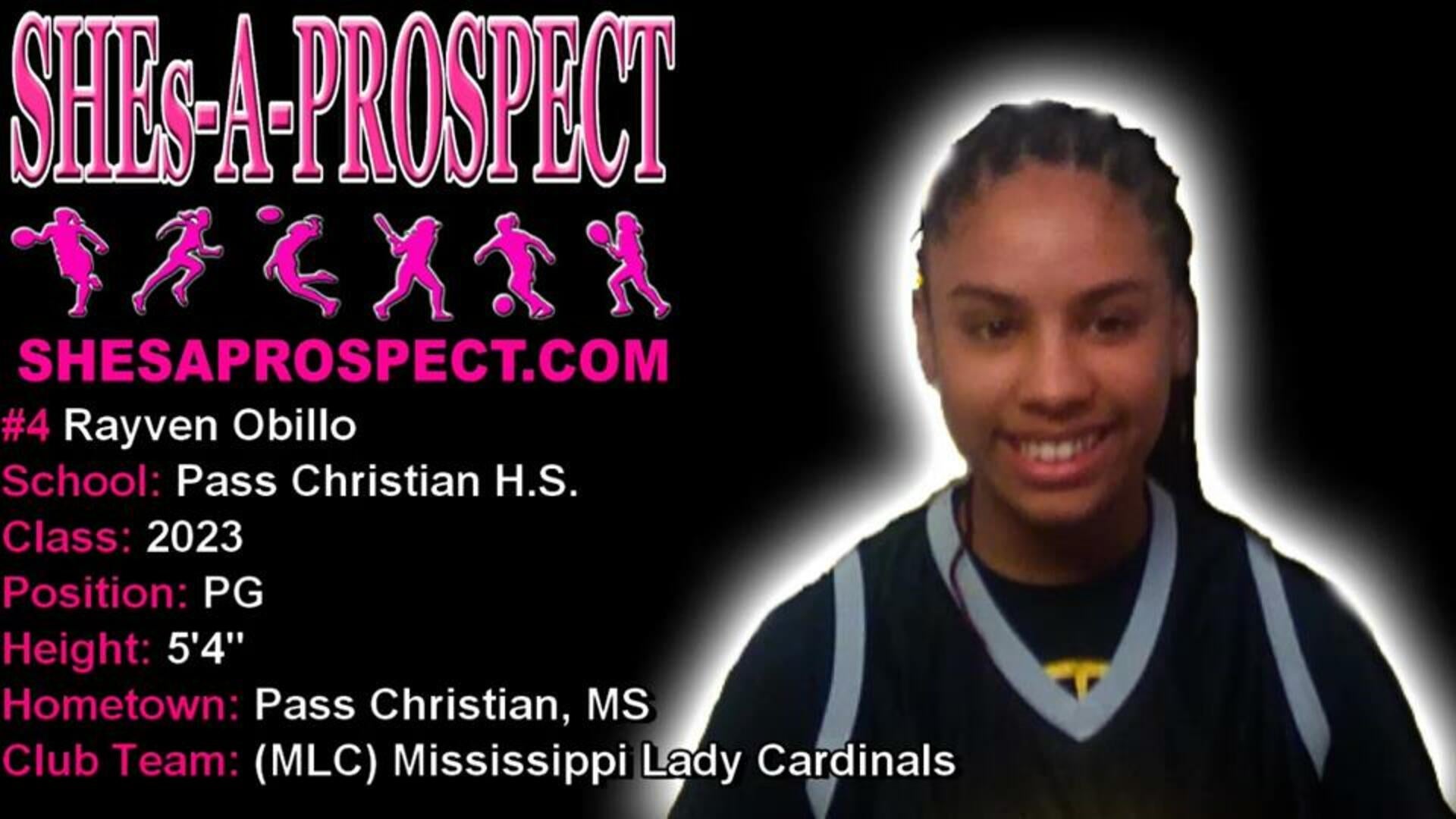 RAYVEN OBILLO 5'4" 2023 PG 2020 HIGHLIGHTS VS WEST HARRISON HS