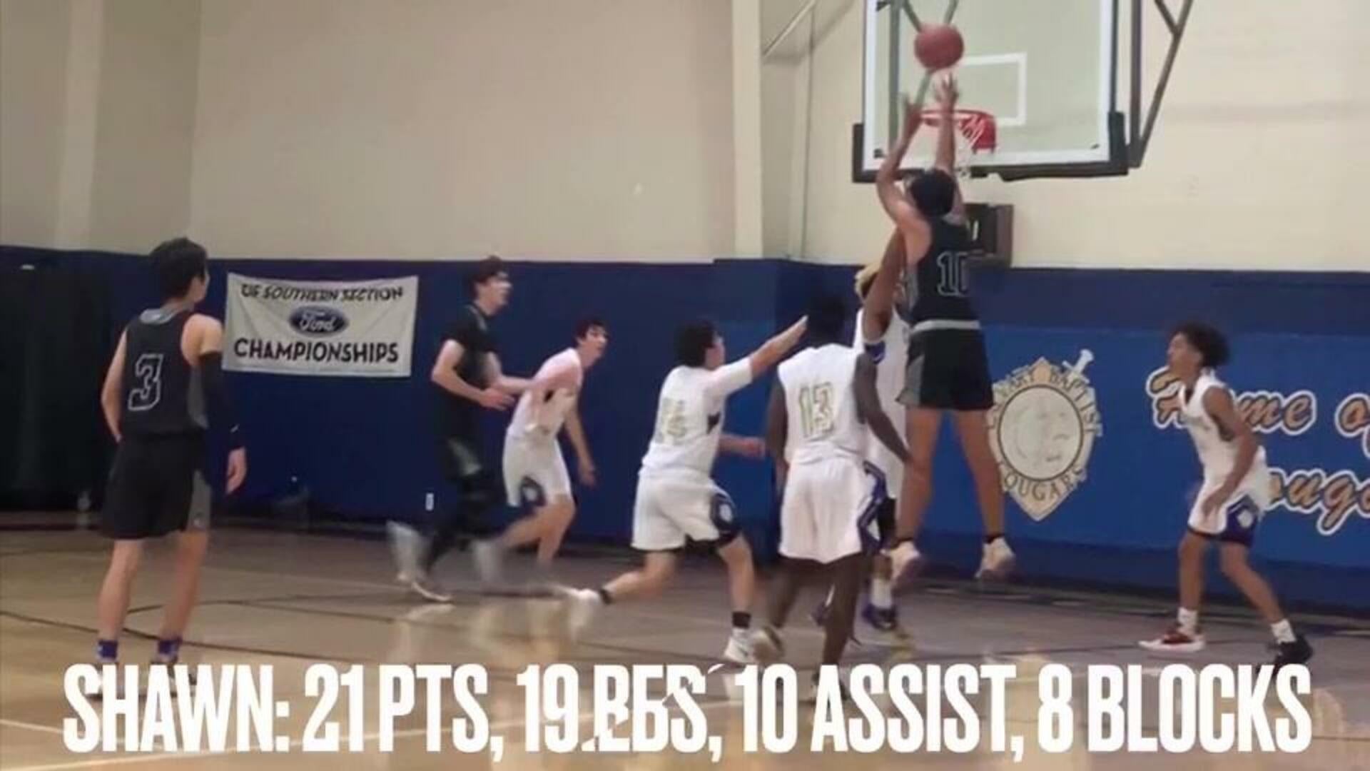 Shawn Tuano Scores 21 Points, 10 Assists, 19 Rebounds and 8 Blocks for Villanova Prep in PLayoffs