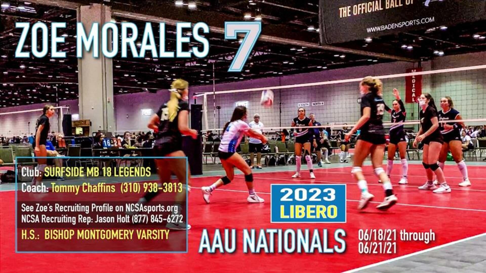 Zoe Morales 2023 LIBERO at '21 AAU NATL 18 PREMIERE