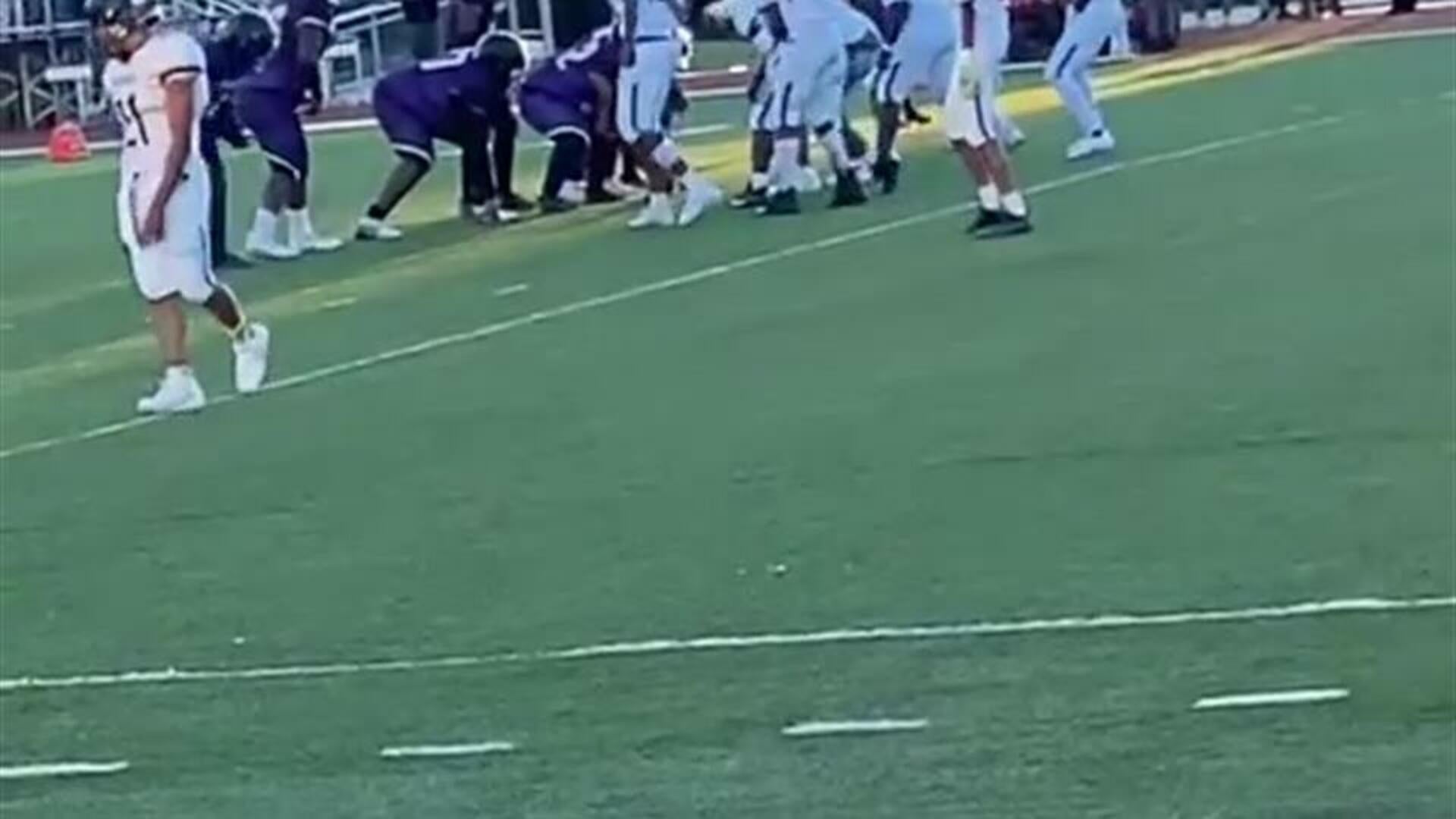 Tackle against Ron Brown