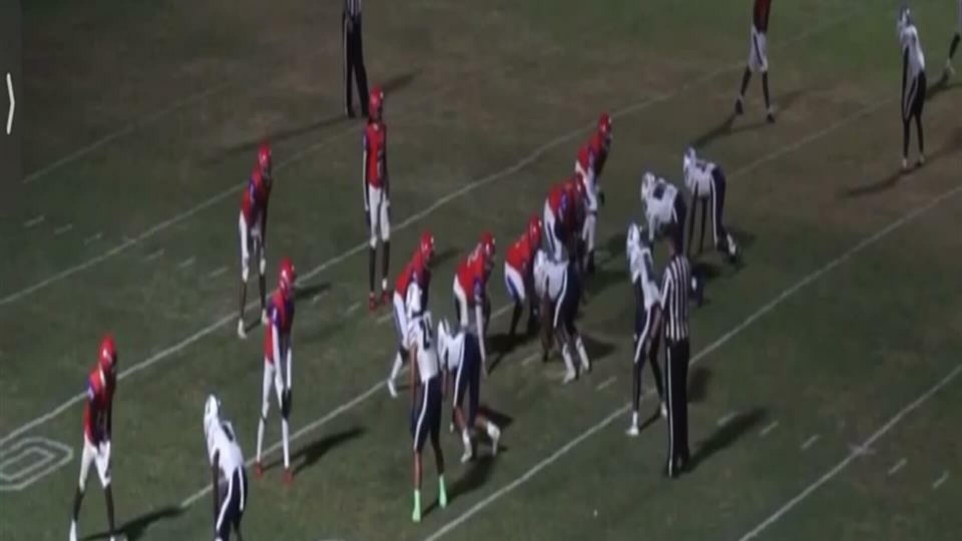 Tackle for loss + fumble by DJ Jones