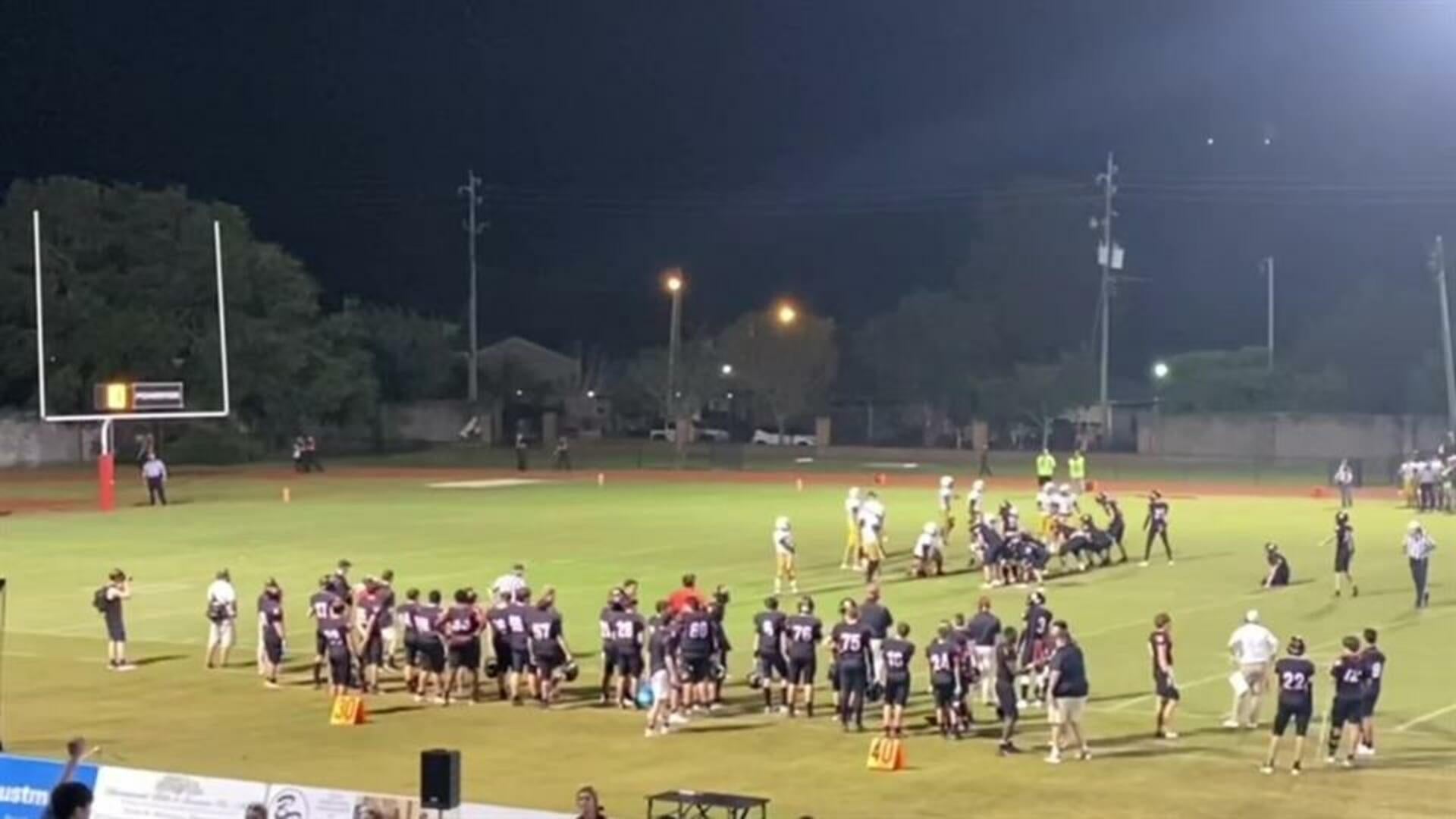 Evan kicks a 44 yard field goal on senior night