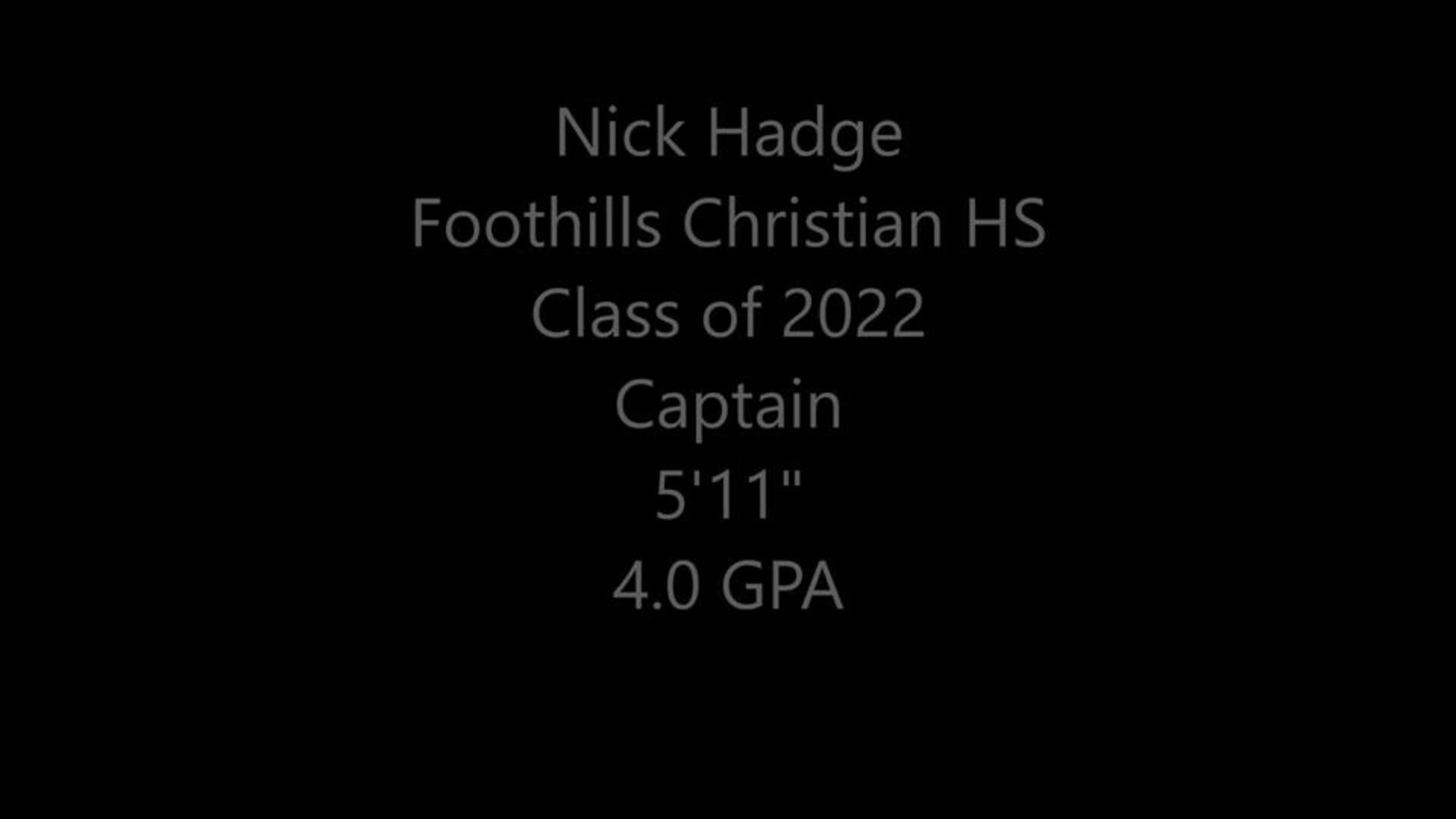 Nick Hadge: 36 PTS - (7) 3PT - vs Bishop's - 1/28/22