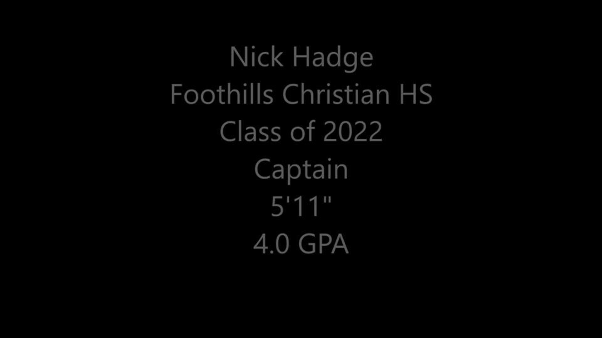 Nick Hadge: (63) 3PT Made / #4 / D1 / SD / 2021 to 2022
