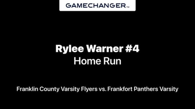 Rylee Warner HR2 vs Frankfort