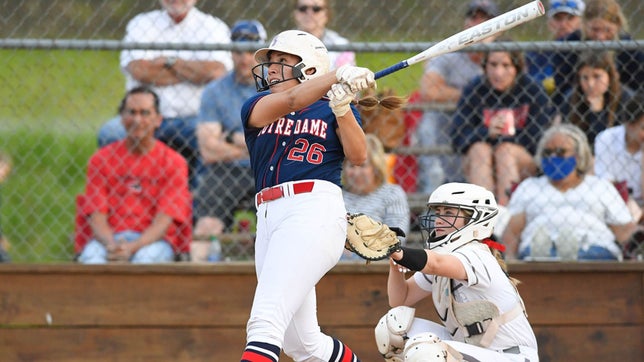 Notre Dame is a home run-hitting machine. Corine Poncho is leading the charge as the nation's home run leader.