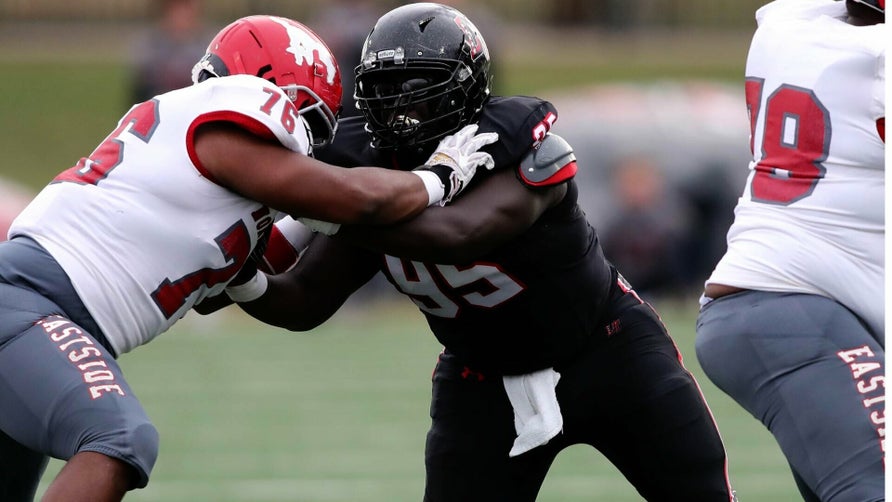 Sophomore season of Lake Travis' (Austin, TX) defensive tackle Jacob Henry, the son of WWE Hall of Famer Mark Henry.