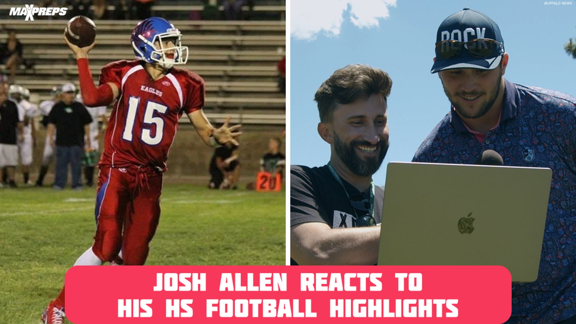 Josh Allen Reacts to his High School Football Highlights