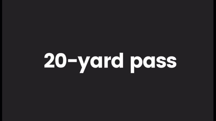 20 yard reception (12 YAC/R)