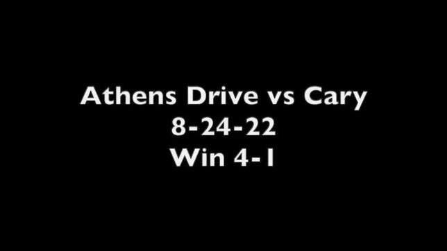 Athens Drive vs Cary High School Aug 24, 2022. ADHS with the 4-2 Win.