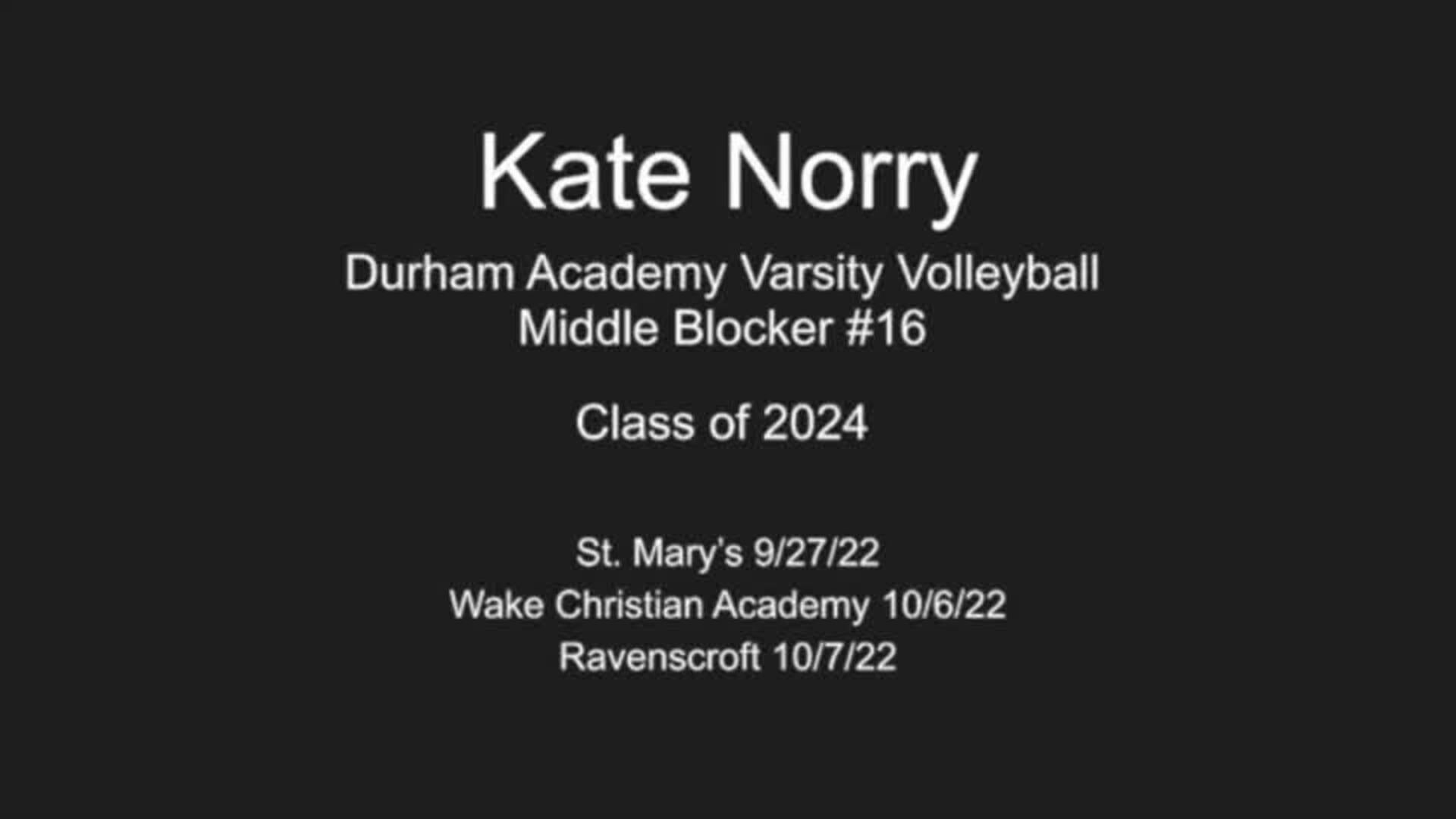Kate Norry Highlights HS