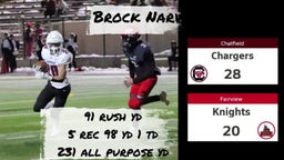 Brock Narva 91 Rush 98 Rec 1 TD 231 All Purpose Yd | Chatfield Playoff Win vs Fairview 11.4.22