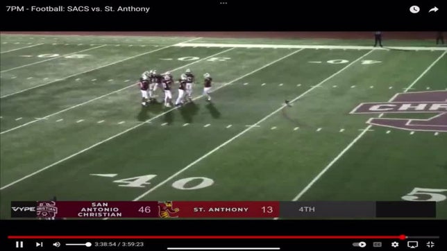 Tackle on kickoff by Zach Griffin