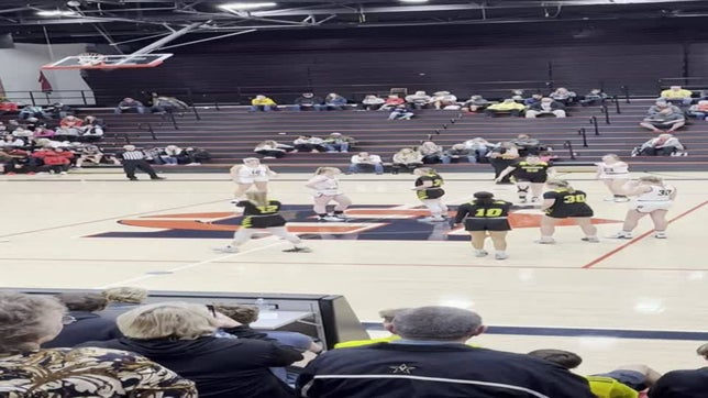 Anna Marie Brown wins jump ball to Gigi Harris for 3 point start