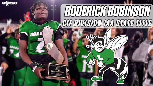 Lincoln beats De La Salle 33-28 in wild CIF 1-AA final. Robinson rushed for more than 200 yards and three touchdowns as the Hornets roared back from a 14-7 deficit to win the game.
