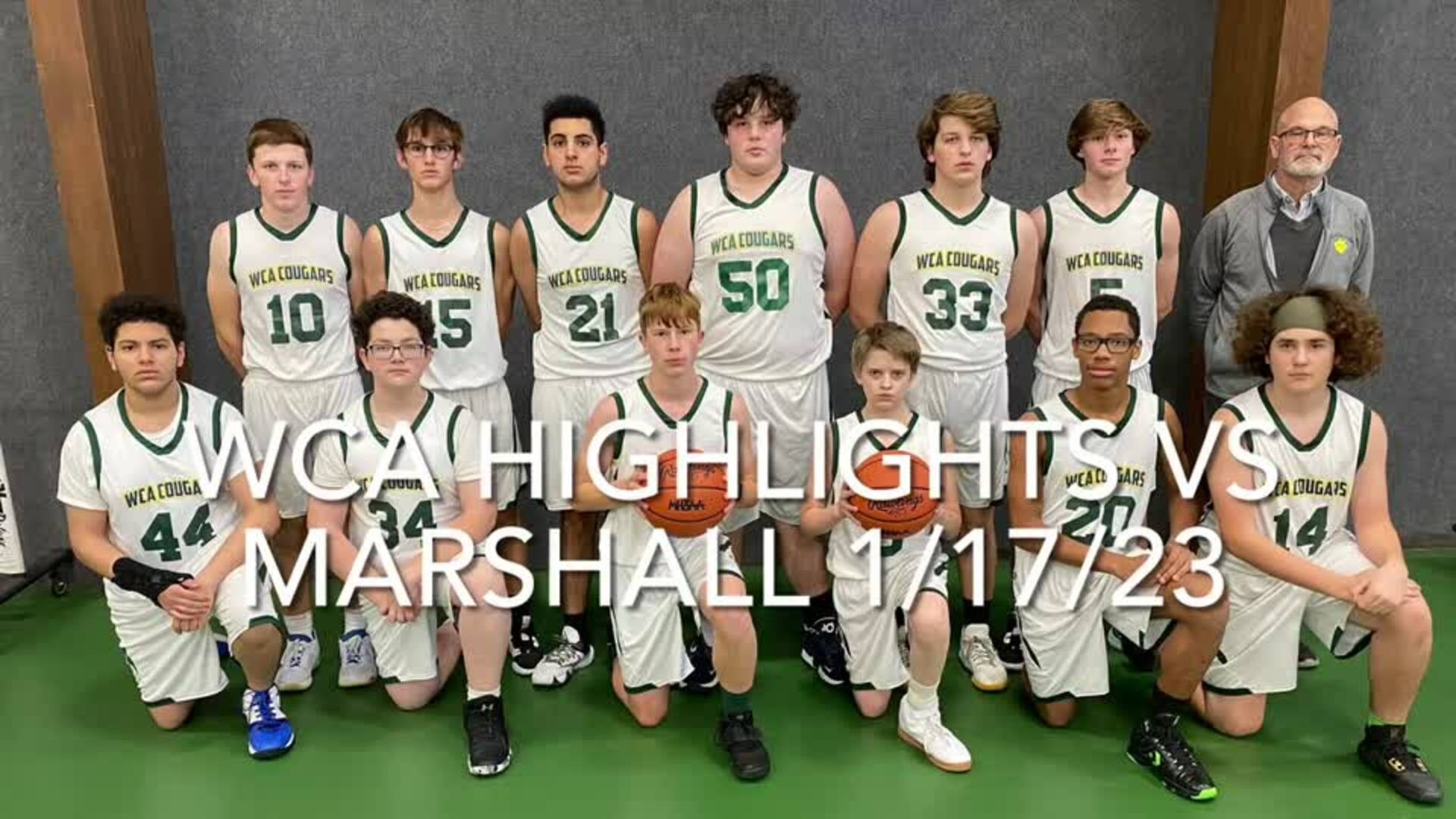 WCA Highlights vs Marshall 1/17/23