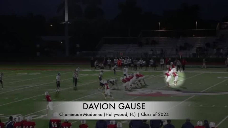 Junior season highlights of Chaminade-Madonna's (Hollywood, FL) 4-star running back Davion Gause. Through his first three years of high school he has rushed for nearly 4,000 yards and 42 touchdowns.